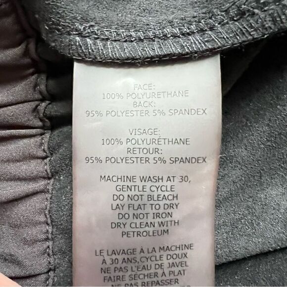 David Lerner x Evereve Pull on Pocket Skirt Black Faux Leather Medium - Picture 9 of 9